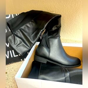 Brand new never worn knee high leather flat boots